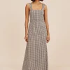 AMELIA SQUARE NECK DRESS - GINGHAM