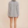 ARCHIE LONG SLEEVE TOP - NAVY STRIPE