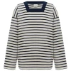 ARCHIE LONG SLEEVE TOP - NAVY STRIPE