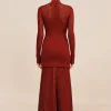 ROMY HIGH NECK DRESS - CHILLI