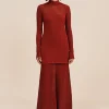 ROMY HIGH NECK DRESS - CHILLI