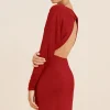 SIENNA L/S DRESS - CRIMSON