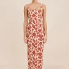 SKYLA COLUMN DRESS - SCARLET BLOOM